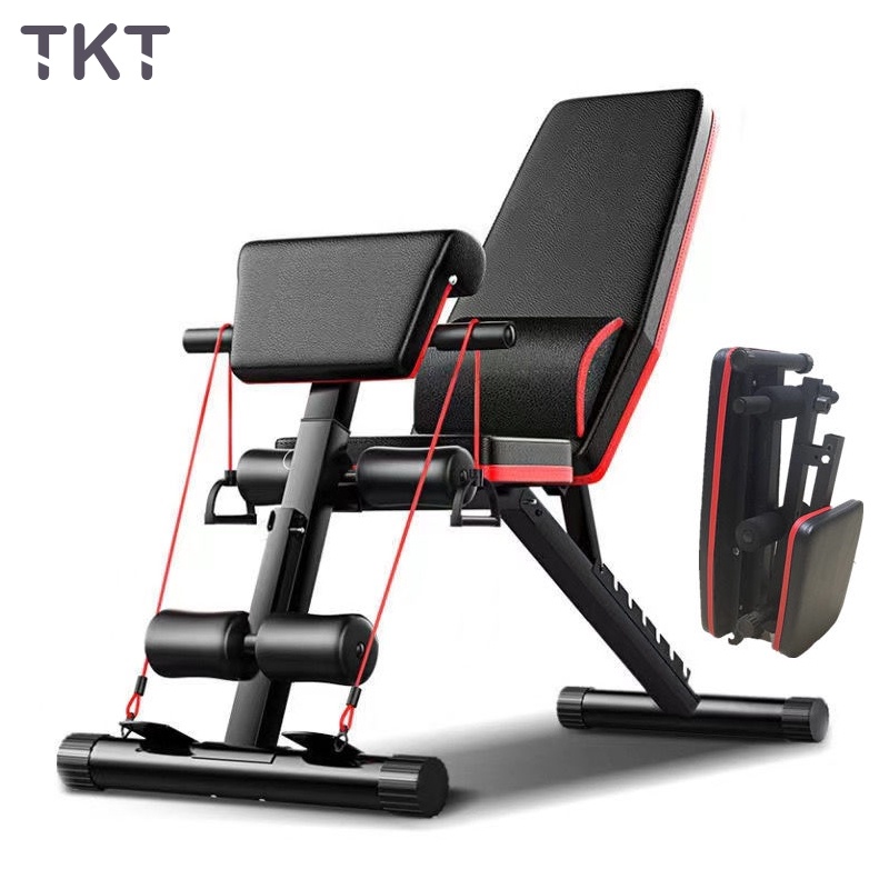 TKT Folding Gym Bench Barbell Recliner Abdominal Exercise Bench