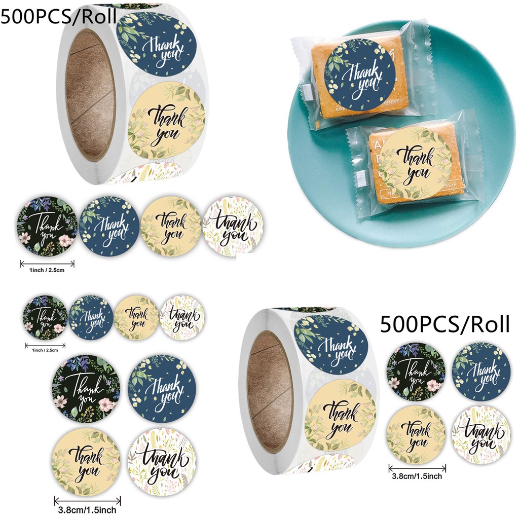 1.5" Round Floral Thank You for Supporting My Small Business Stickers ...