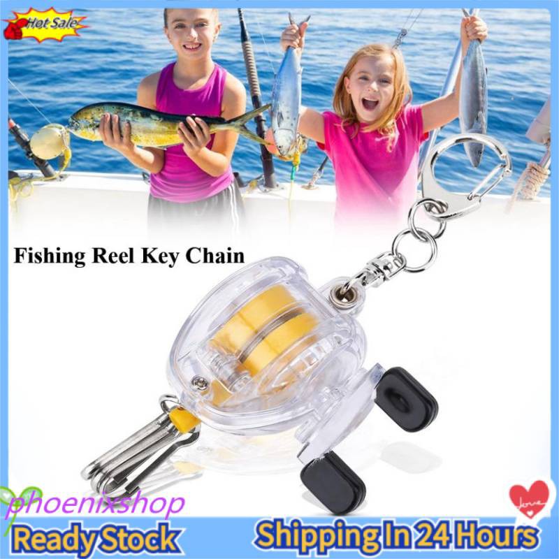Fishing Keychain Portable Reel Key Ring