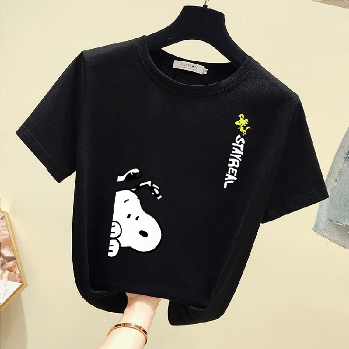 10Colors Korean Short Sleeve T-shirt New Classic Cartoon Snoopy Print ...
