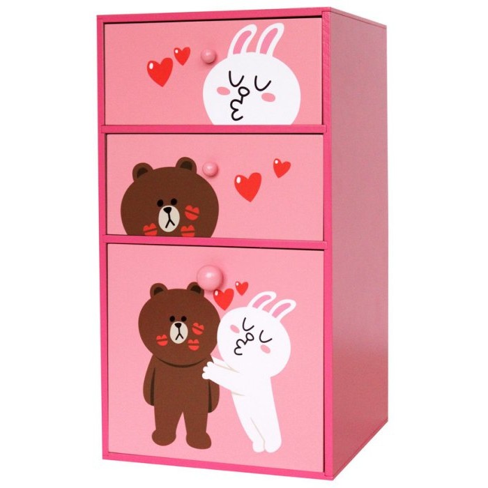Genuine Authorized LN-0054 LINE Bear Big Bunny Straight Drawer Box ...