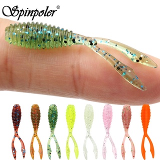 Spinpoler Fishing Soft Lures Ajing Rockfish 10pcs/Lot 0.4g 35mm Twin Tail  Artificial Wobbler Ocean Rock Silicone Shad Worm Bait