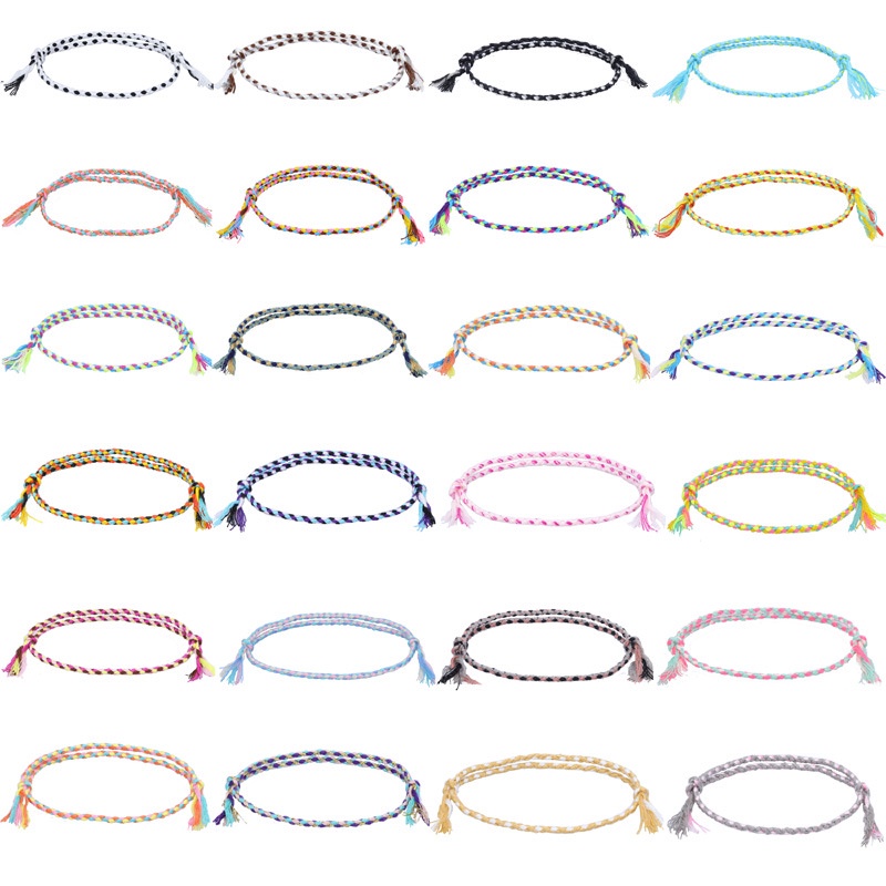 36 colors simple bracelet braided bracelet couple bracelet accessories ethnic wind cotton rope copper beads tassel jewelry