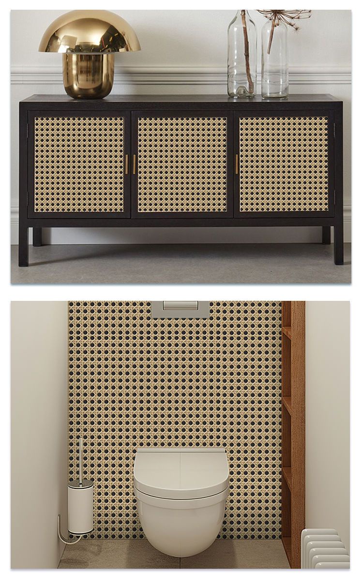 Rattan Wallpaper Cane Contact Paper Peel and Stick Wallpaper Hexagon ...