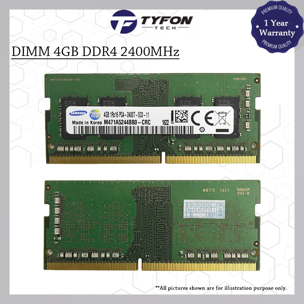 Mix Branded SODIMM DDR4 4GB 2400MHz PC4-19200 Laptop RAM (Refurbished ...