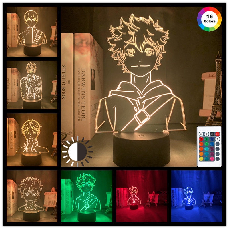 Anime Haikyuu Shoyo Hinata Figure Night Light LED Color Changing