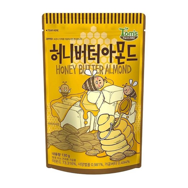 HBAF / Tom's Farm Korean Honey Butter Almond / 120g / Baked Corn ...