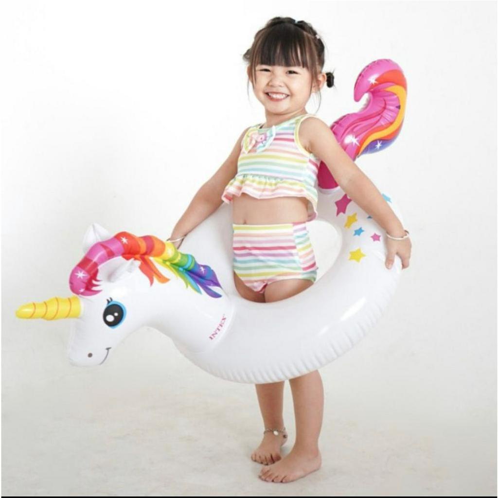 SG Bitha Swimsuit, cute rainbow stripes girl swimwear, beach holiday