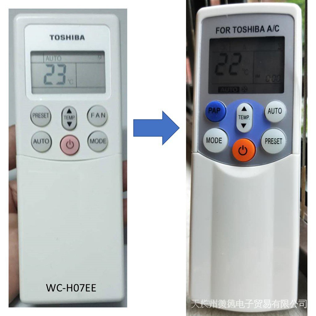 For new Toshiba Aircon Remote Control WC-H07EE (Singapore)WH-H01JE ...