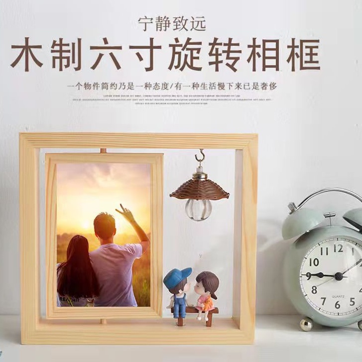 NEW? Nordic Style DIY Photo Frame Creative 360 degree rotate Clear Acrylic Stylish photo frame Home Decoration
