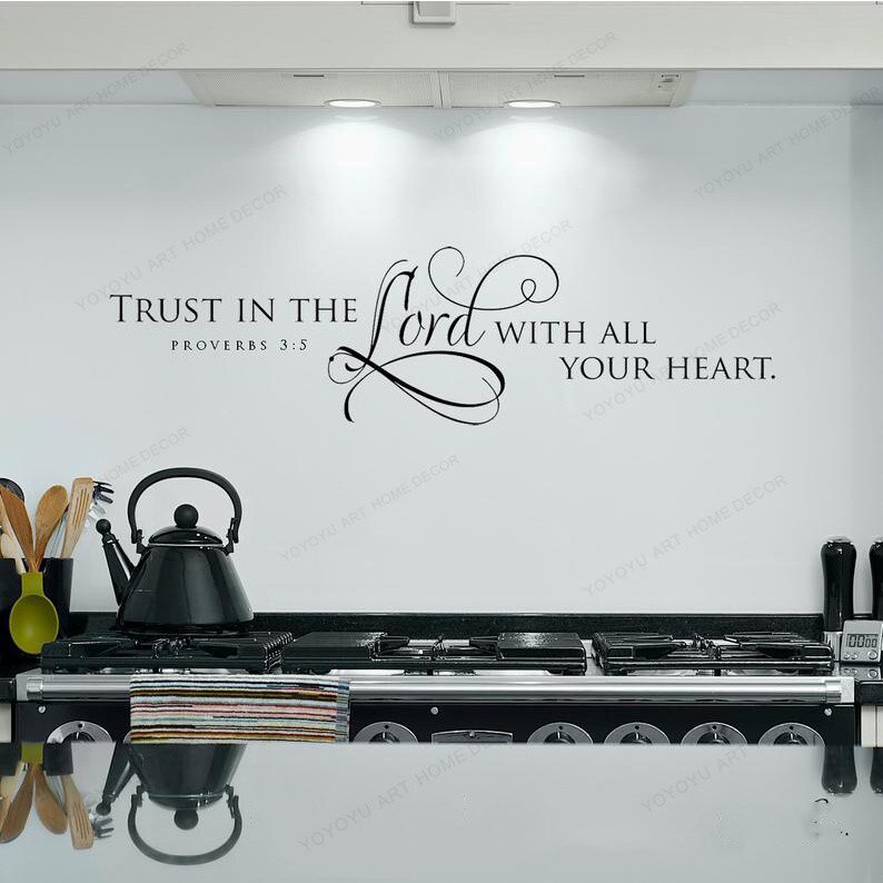 Trust in the Lord with all your heart quote wall decal Scripture Wall ...