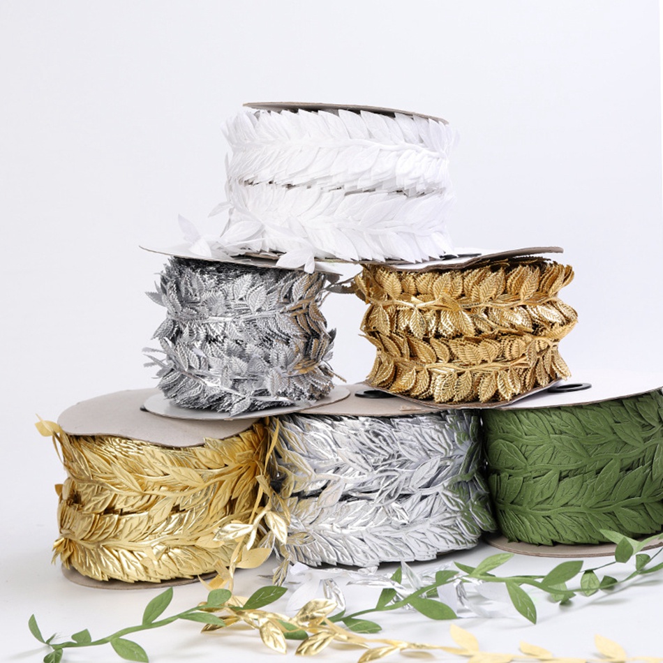 2M Gold silver Ribbon Bows DIY Natural Ribbon Wrapping Crafts Wedding ...
