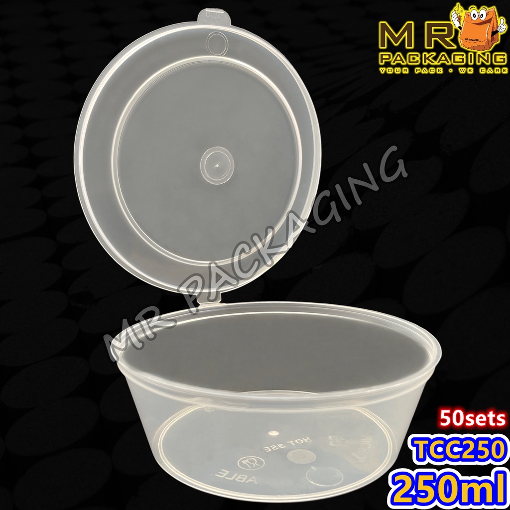 TCC250 250ml Round Container Hinged Lid ( 50pcs± ) 250 ml Disposable ...