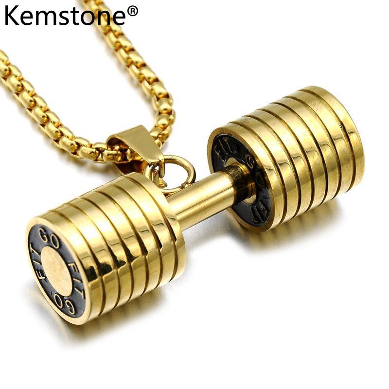 Gold 2025 dumbbell necklace