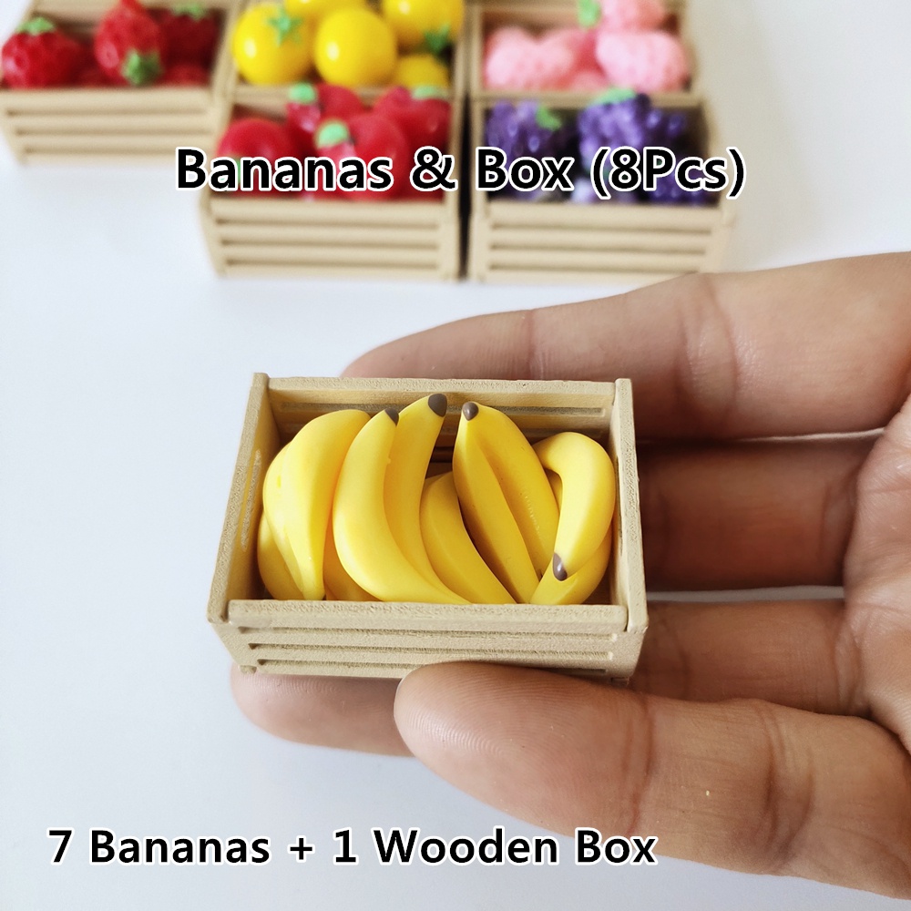 1:12 Dollhouse Mini Fruits/Vegetables Apple Banana Lemon Grapes