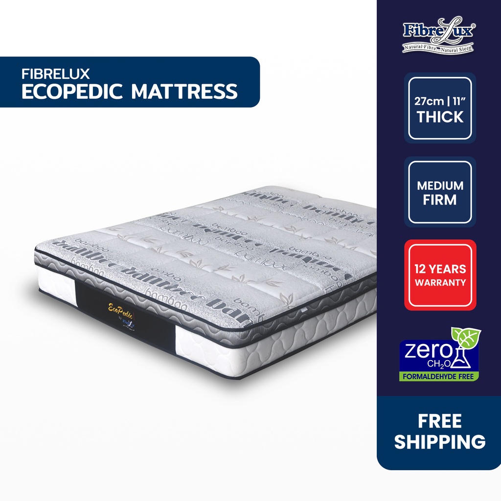 Fibrelux Ecopedic Coconut Fibre Mattress, Rubberised Coir Natural Latex 