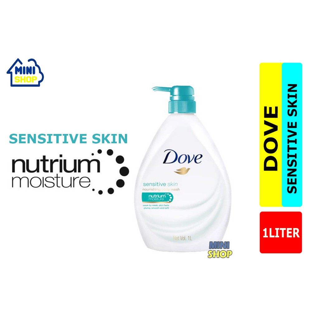 DOVE BODY WASH SHAMPOO SENSITIVE SKIN NUTRIUM MOISTURE 1000ML Shopee