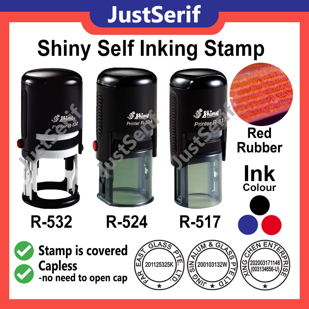 Self Inking Round Company Logo Stamp R532/R524/R517 Shiny | Shopee ...