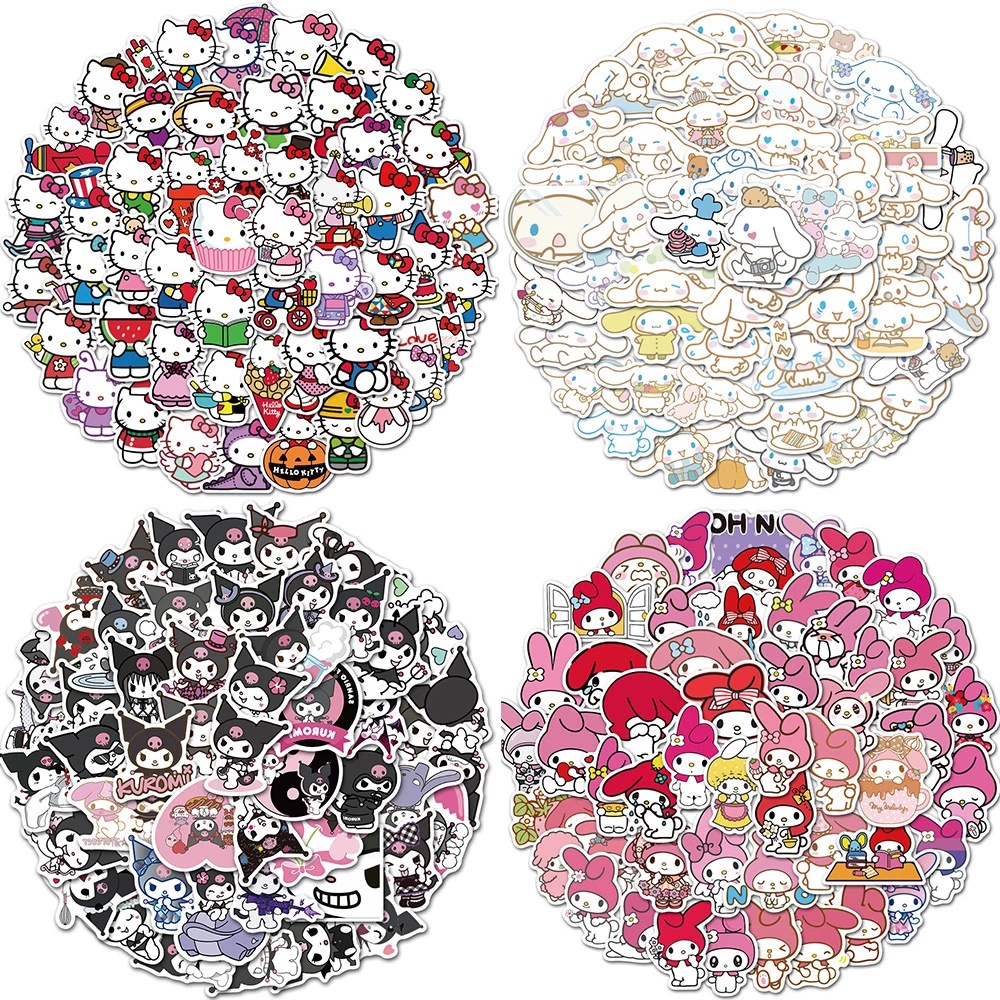 50pcs Hello Kitty Sticker Toys for Girls Kawaii Stickers Cute Sticker ...
