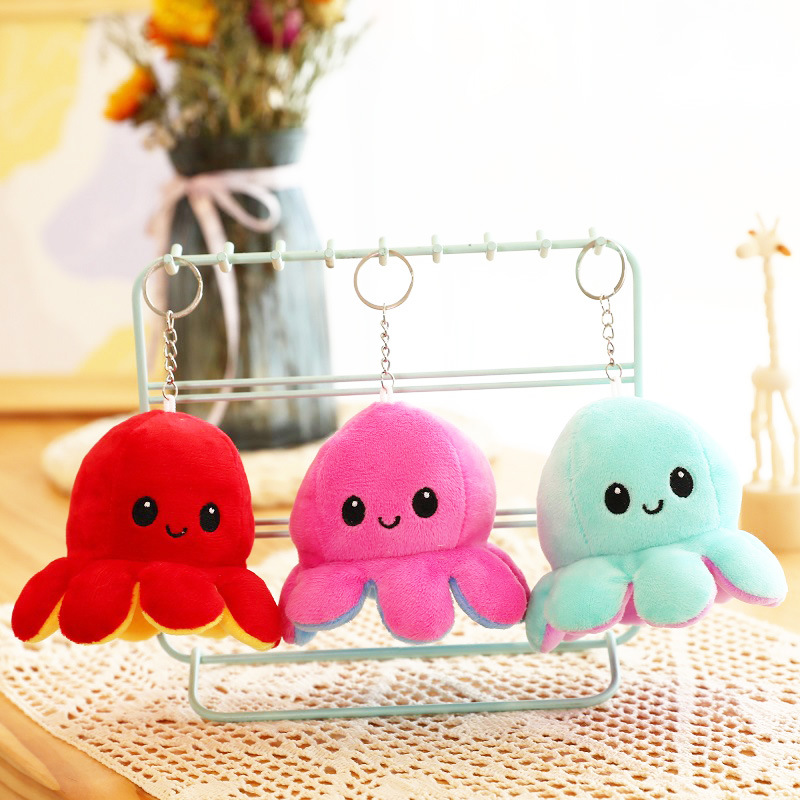 Double-sided Turning Color-changing Face Octopus Octopus Doll Pendant ...