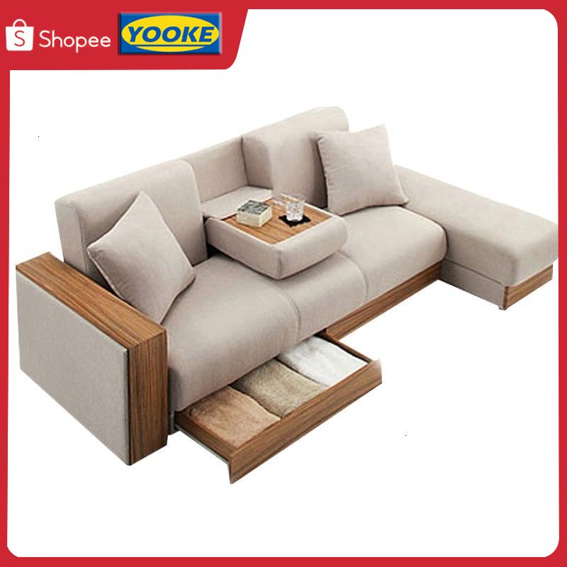 YOOKE Folding Sofa Scandinavian Japanese Sofa Bed Living Room Multifunctional Dualuse With