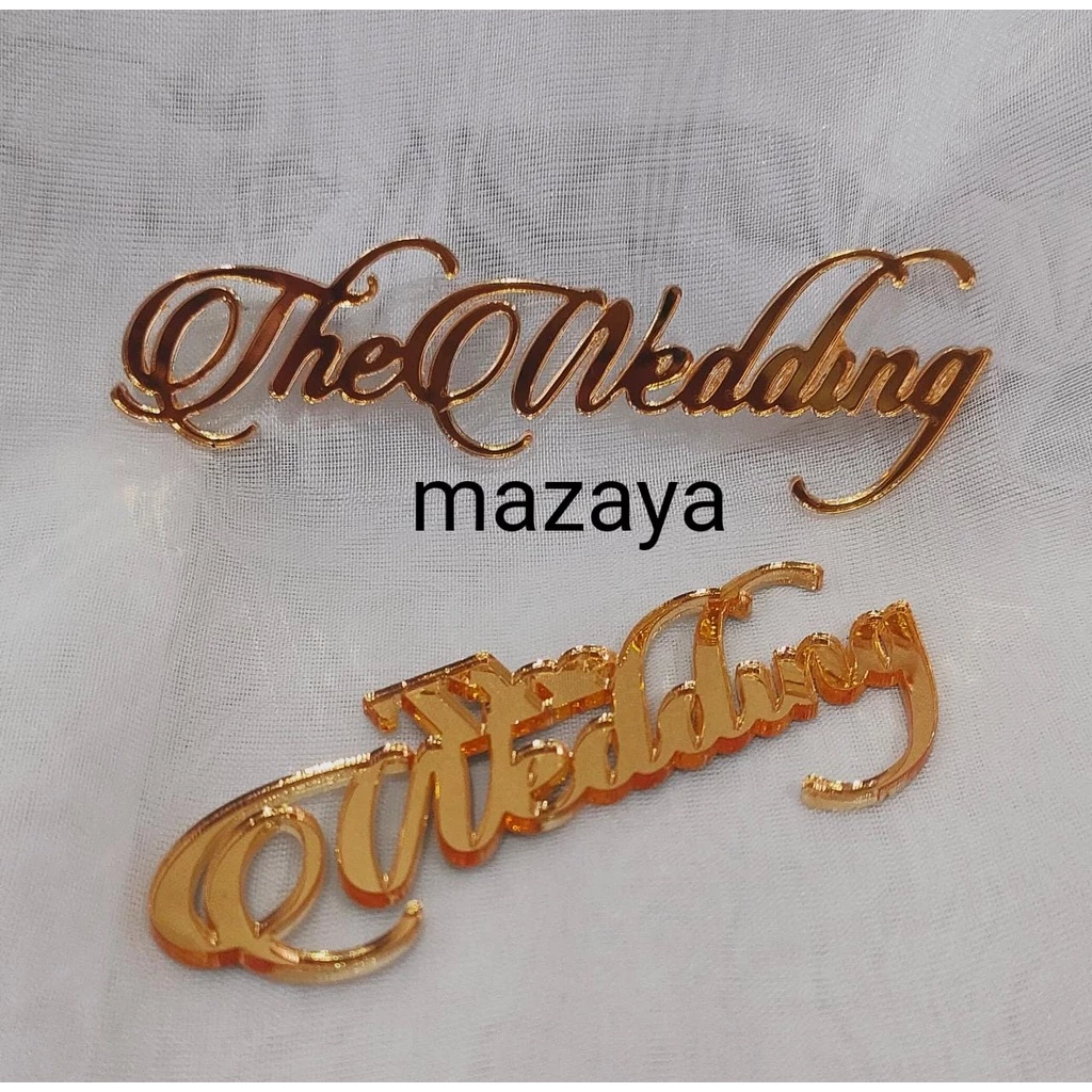 The Wedding Akrilik Cermin Emas Plywood Dekorasi - Gambar 4