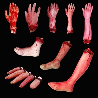 24 Meat Hook Severed Bloody Zombie Foot Decoration Halloween Prop Haunted  House - www.
