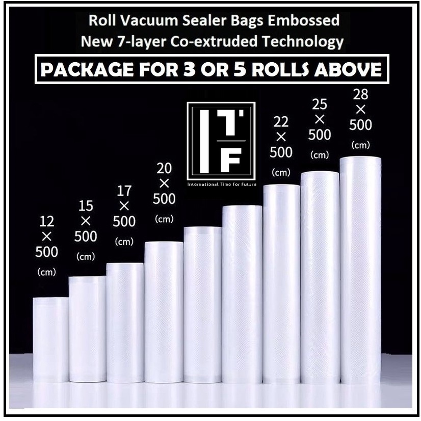 Vacuum Sealer Bags Rolls (3 or 5 Package) /Wrapping Bag / Vacuum Sealer ...