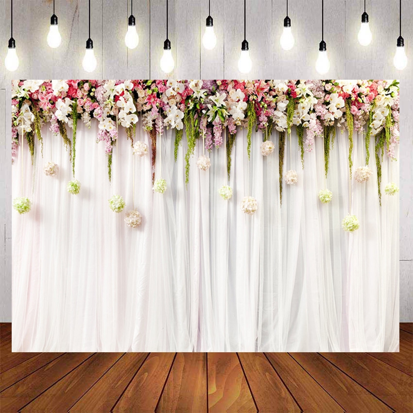 Light Pink Flowers Background For Wedding Newborn Backdrop Photography ...