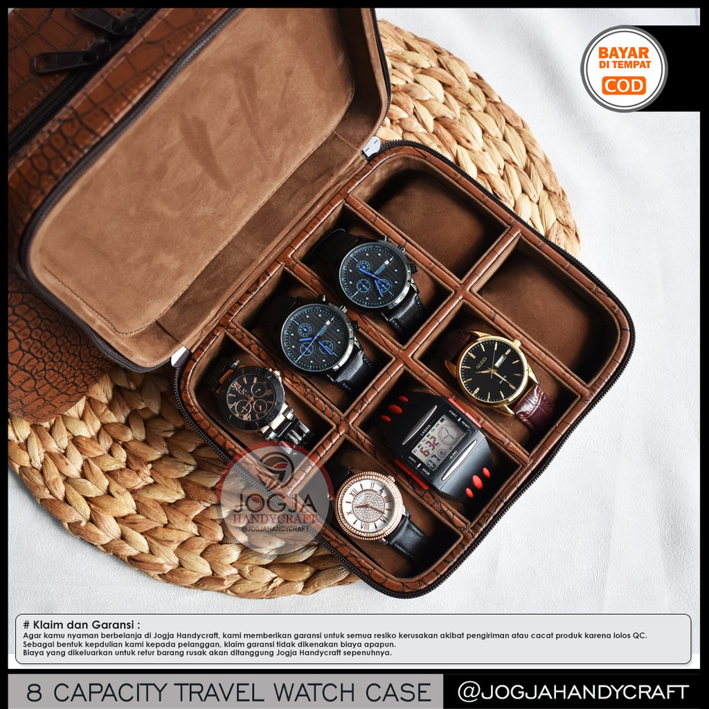 8 Slots PREMIUM Travel Watch Box Jumbo Watch Case Watch Case Watch Case Shopee Singapore