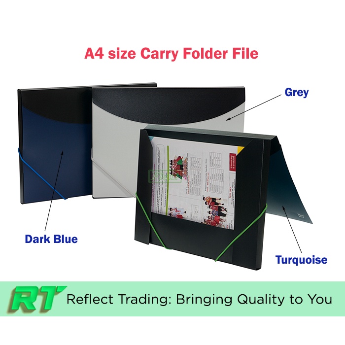 High Capacity Professional A4 Document File Folder with Elastic Band ...