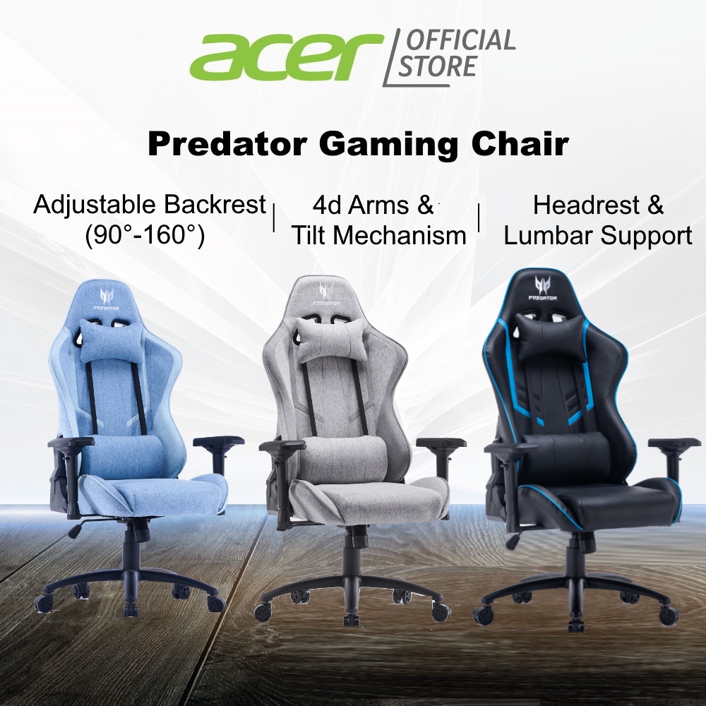 Predator Gaming Chair SG Edition PVC Fabric Grey Fabric Blue