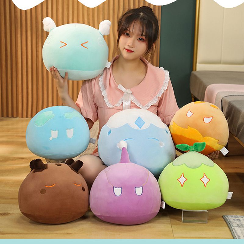 Genshin Impact Slime Stuffed Toys Cute Thunder Anemo Geo Cryo Pyro ...