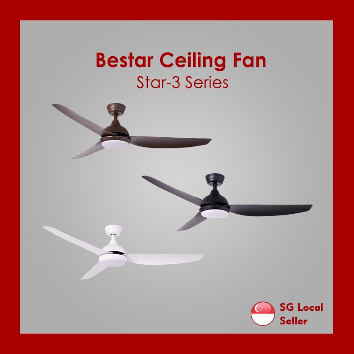 BESTAR STAR 3 3-Blade DC Motor Ceiling Fan With Light and Remote ...