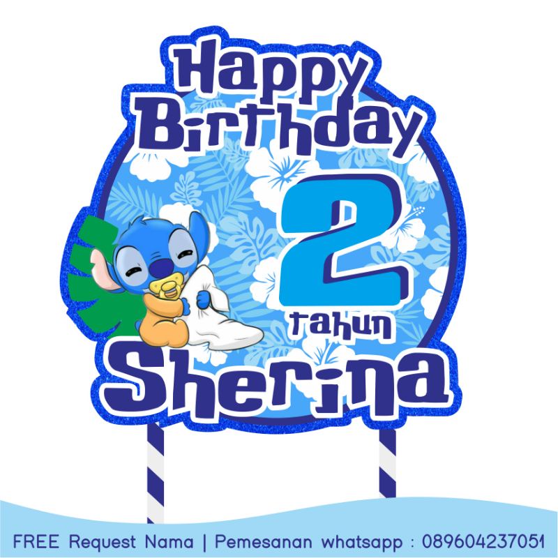 request-stitch-cute-blue-birthday-cake-topper-shopee-singapore