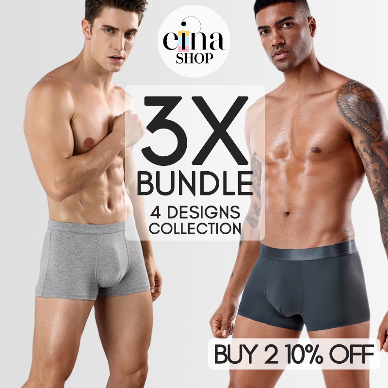 Lex 3 Piece Bundle Men Boxer Briefs 4 Designs Mix&Match SG