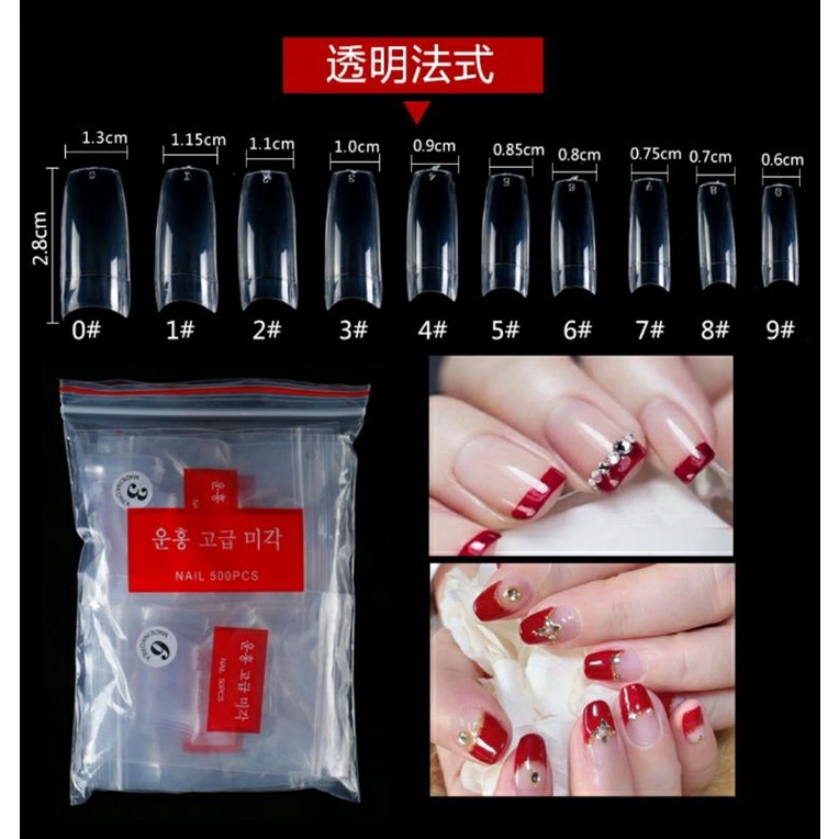 Nail Nail Sticker Tips (500pcs/pack) Manicure French Nail Piece 500 ...