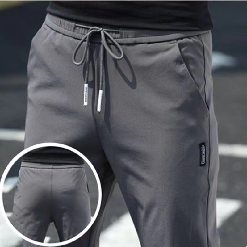 2021 Summer Pants Mens Stretch Korean Casual Slim Fit Elastic Waist ...
