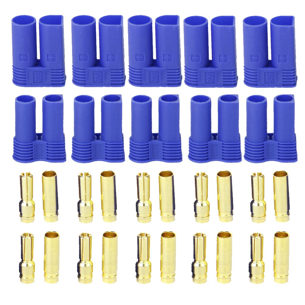 2/5 /10Pairs EC5 Banana Plug Connector Female Male 5.0mm Gold Bullet