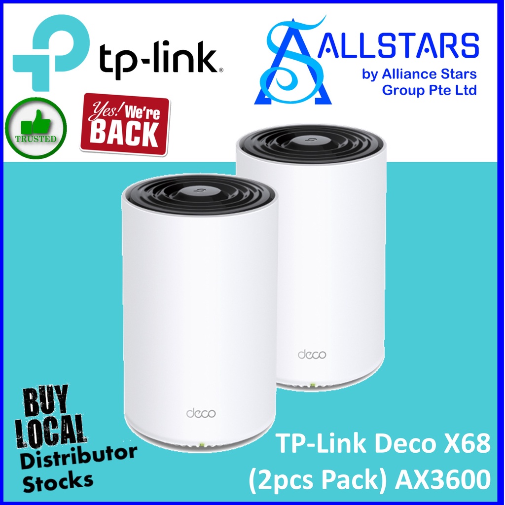 TPLink Deco X68 (2pcs Pack) AX3600 (Warranty 3years with BanLeong