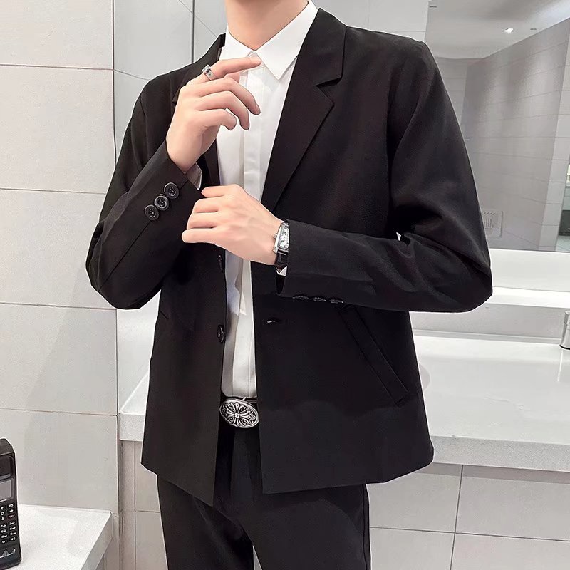 Casual black hot sale suit mens