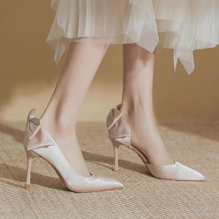 Spring transparent pointed stiletto high heel bridal wedding shoes white  wild shallow mouth rhinestone party dress women's shoes - AliExpress