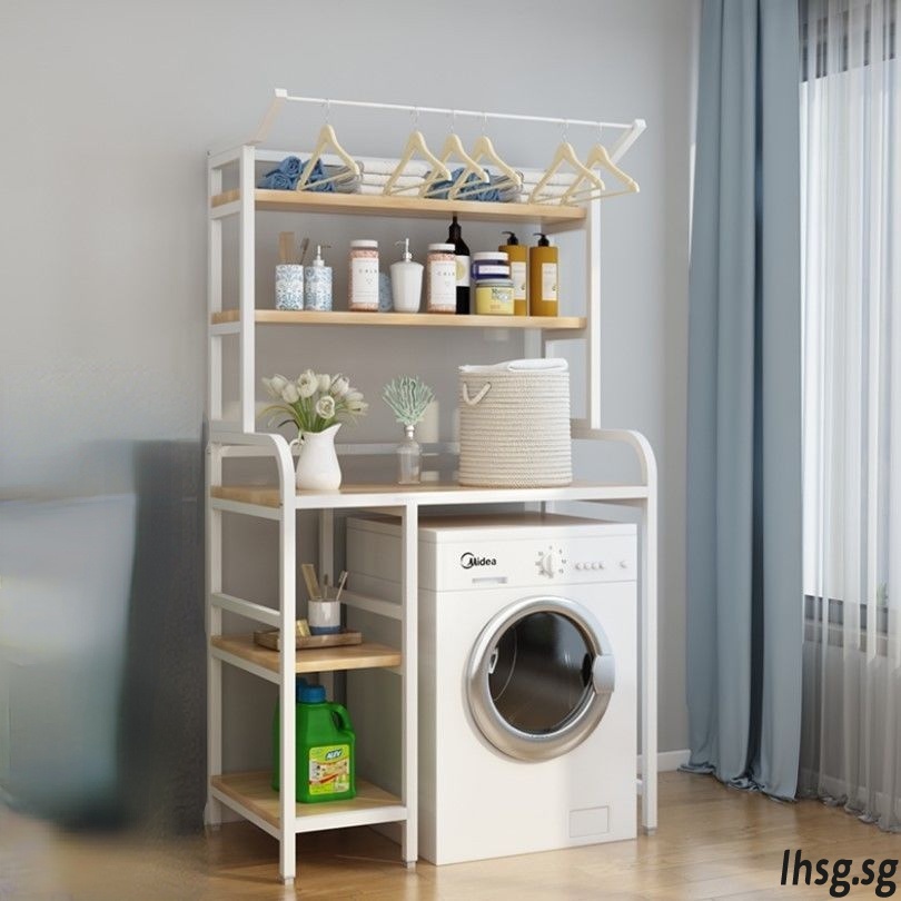 LHSG Washing Machine Rack Washing Machine Storage Rack Roller Floor ...