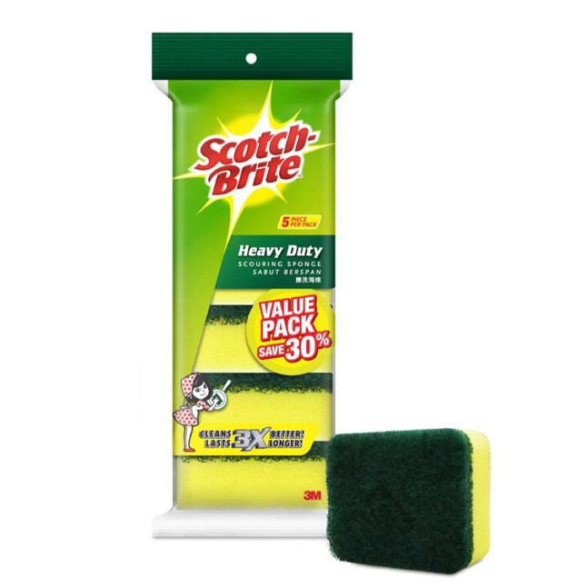 [Bundle] 3M Scotch-Brite™ Handy-Size Heavy Duty Square Scrub Sponge ...