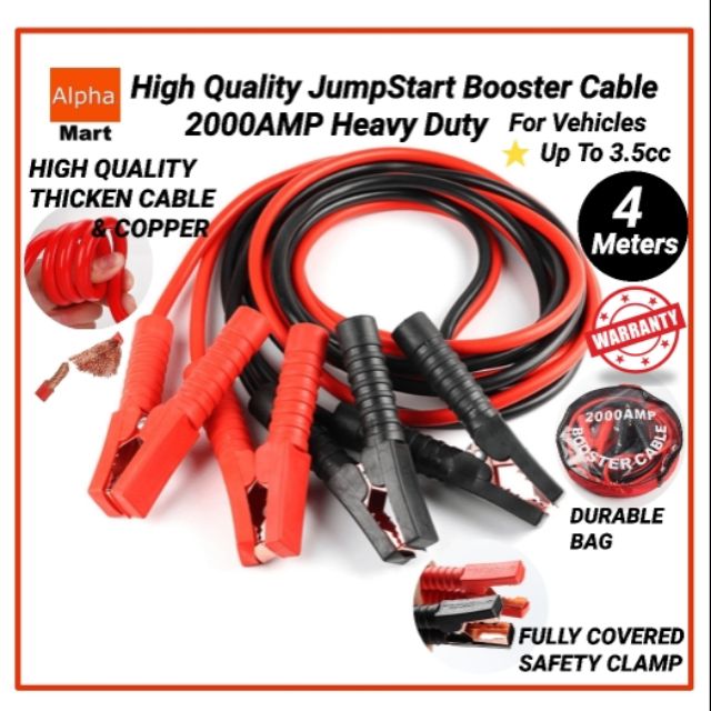 Alpha 4 Meters 2000AMP Power Booster Jumper Starter Cable Automotive