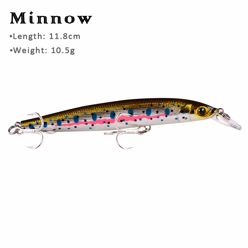 11.8cm 10.5g PROBEROS Minnow Bass Fishing Lure - Jerkbait Sinking