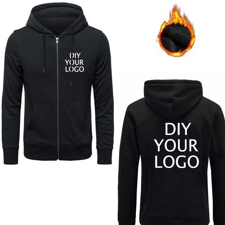 Custom design Zipper Hoodies Unisex sportswear hoodies Wholesale DIY Your Logo Sweatshirts warm Pullovers clothing Hoody Jacket Harajuku
