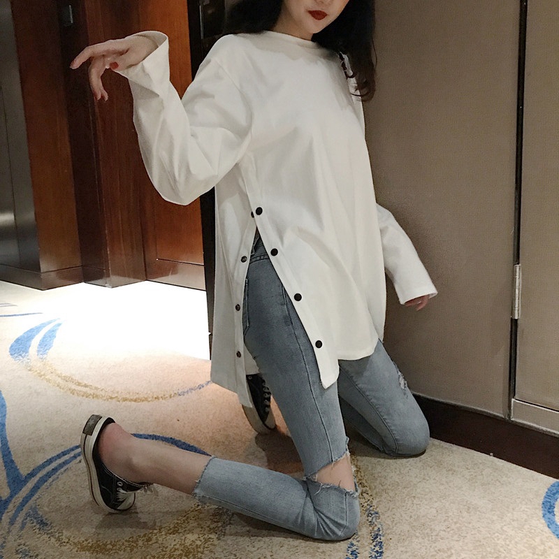 Korean House Spring and summer women's  t-shirt Tops clothing autumn clothes long sleeve blouse