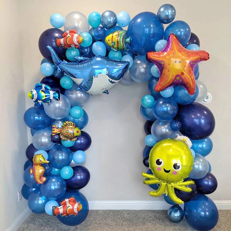 101pcs/set Cartoon Shark/Starfish/Octopus Under Sea Animals Balloons ...