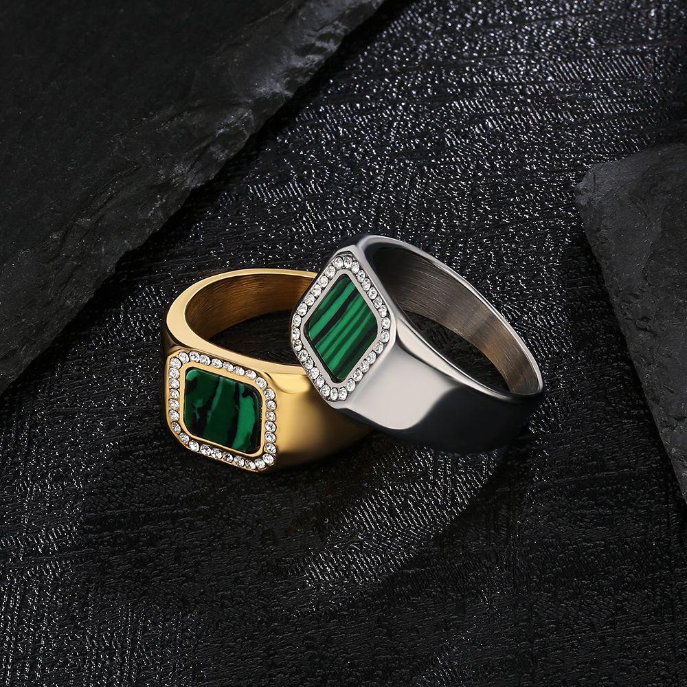 Mens emerald hot sale wedding rings